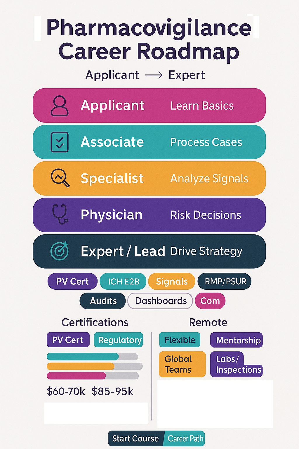 From applicant to expert—your pharmacovigilance vacancy roadmap at a glance.
