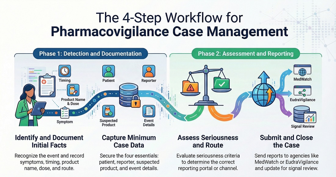 The 4 Step Workflow for Pharmacovigilance Case Management
