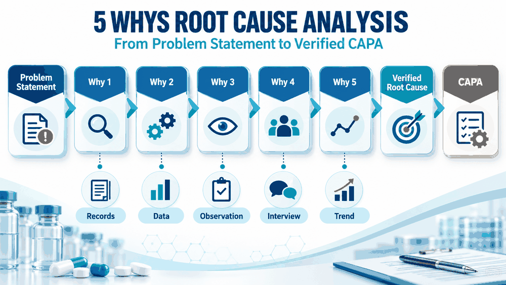 Use verified facts before advancing to the next why.