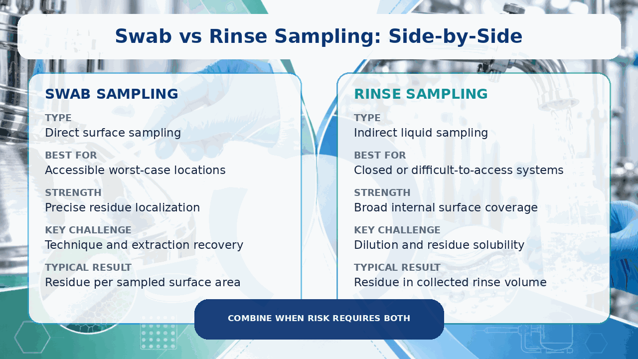 Swab vs Rinse Sampling: Side-by-Side Comparison